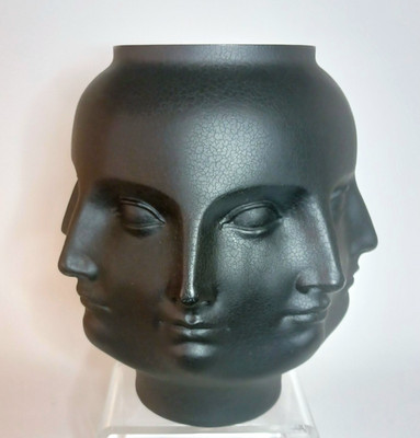 【激レア!】Dora Maar Vase in Black ハンドメイド彫刻 壺 TMS 2005 Black Perpetual Faces Vase Dora Maar Fornasetti Style