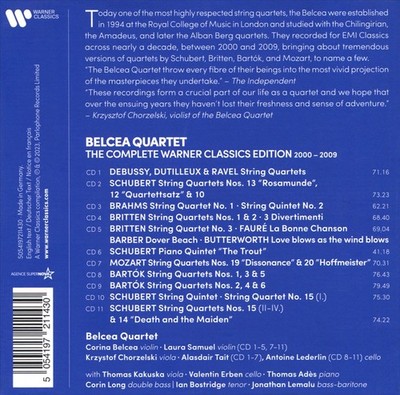 BELCEA QUARTET BELCEA QUARTET: THE COMPLETE WARNER CLASSICS EDITION - 2000-2009