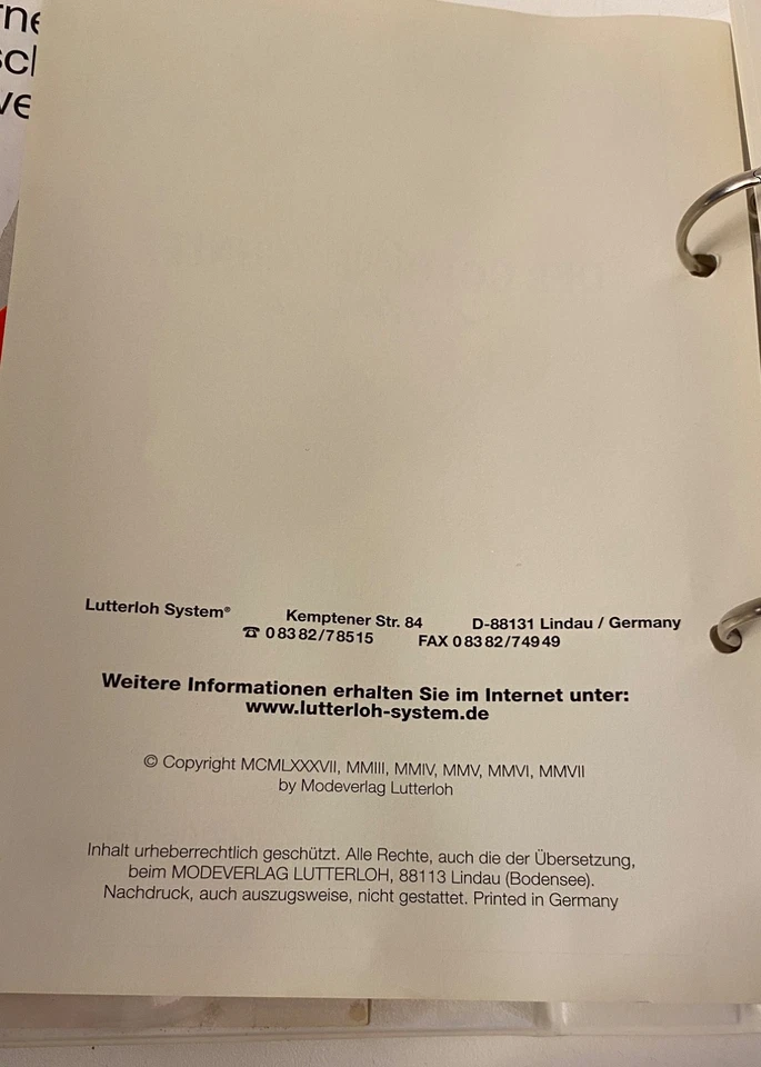 LUTTERLOH System Der Goldene Schnitt 2006 2007 Lehrwerk zum Zuschneiden - Bild 3 von 4