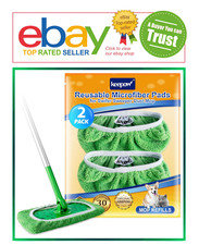 KEEPOW Reusable Microfiber Mop Pads for Swiffer Sweeper Mop, - 2 Pack