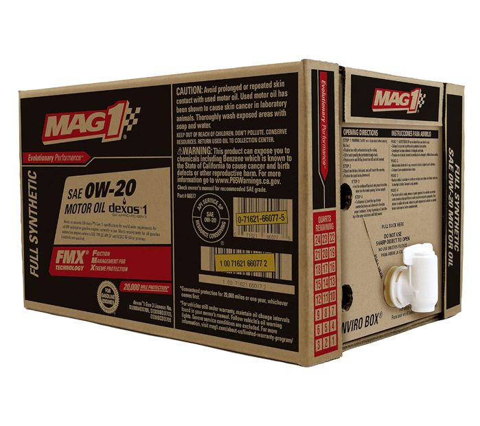 MAG 1 0W-20 Full Synthetic Motor Oil 6 Gallon Enviro Box