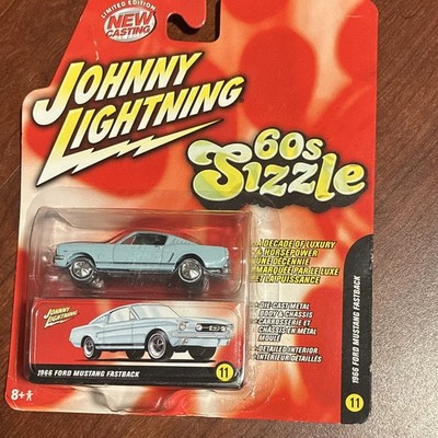 Johnny Lightning 60s Sizzle 1966 Ford Mustang Fastback 1:64 Diecast Blue