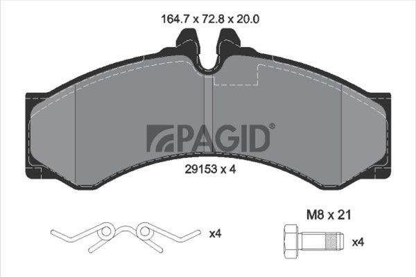 Pagid Bremsbelagsatz Scheibenbremse C4068N FüR VW LT 28 46 2 2DA 2DD 2DH 2DC 2DF-image