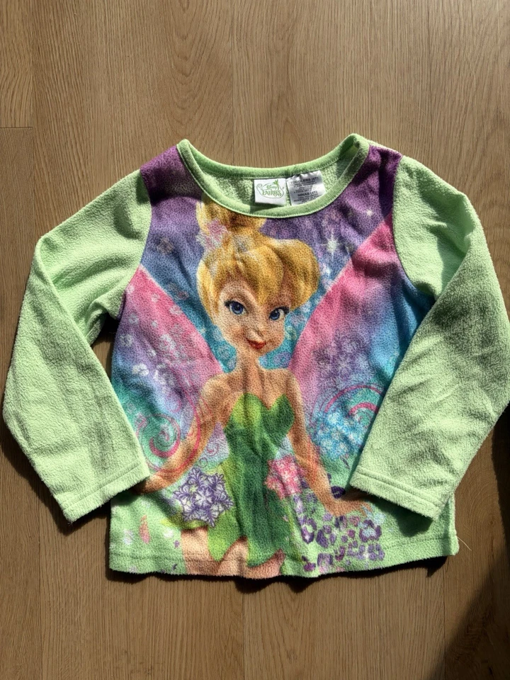 90s Y2K Tinkerbell Disney Green And Purple Pajama Set - Image 2 of 4