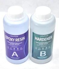 Lovfen Table Top Epoxy Resin & Hardener High Performance 16.9oz Bottles A & B