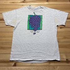 Vintage 1991 Put-In-Bay Grapes Winery Graphic Heather T-Shirt USA Made - Large