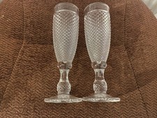 Pair (2x) New/Unused FREIXENET PROSECCO GLASSES, Cut Glass Champagne Wine Flutes