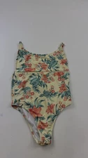 Rhythm Swimsuit Womens Medium Yellow Floral One Piece Adjustable Straps Low Back
