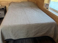 Sawyer Mill Farmhouse Ticking Stripe Charcoal Queen Quilt Set VHC Brands