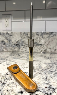 EZE-LAP Diamond ''M'' Vintage SHARPENING ROD w/ Leather Sheath Westminster CA USA