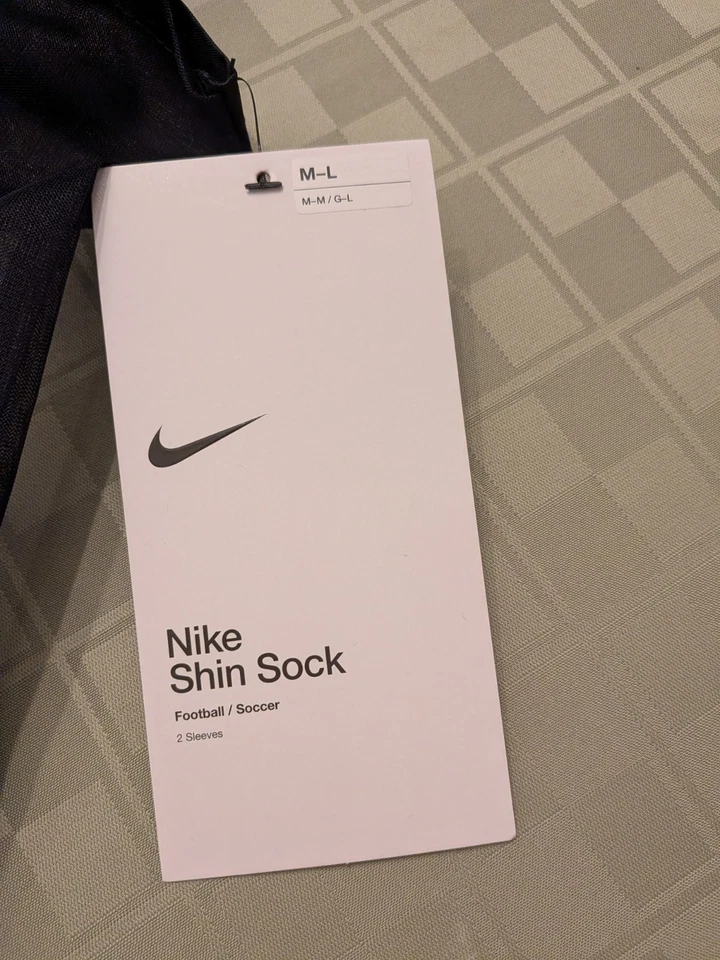 Nike Youth Shin Guard Socks Youth M/L Soccer Black/White SP2168-010 - Image 2 of 4