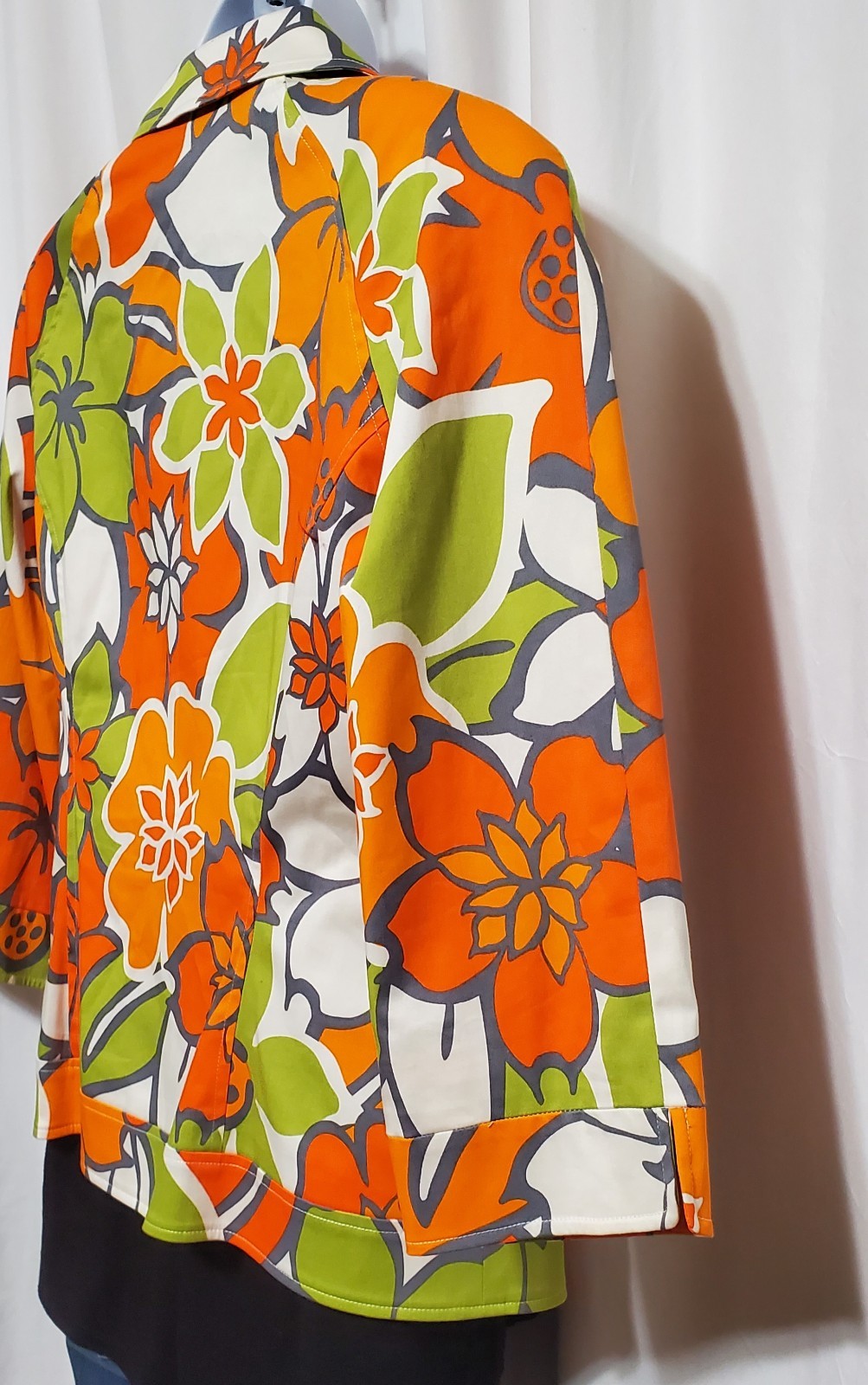 Multiples Orange Multicolor Button Up Jacket Wome… - image 2