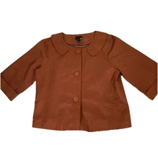 H&M Swingcoat Wom Sz 14 Jacket Top Peter Pan Collar 3/4 Sleeve Made In Sweden