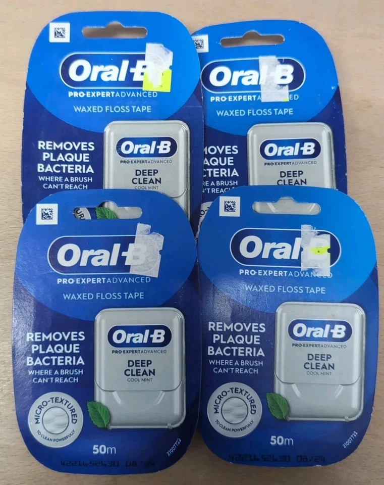 (N) Oral-B Pro-Expert Waxed Floss Tape, 50m x4, Cool Mint, Neu, SPD
