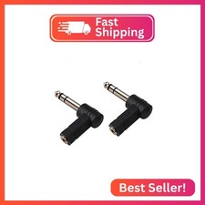 Oxsubor 1/4 Inch TRS to 3.5mm Right Angle Adapter,6.35mm Male to 3.5mm Female 90