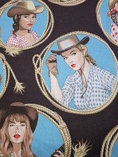 Country Girl Brown De Leon Design Group By The yard x 43 Alexander Henry