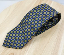 PAUL STUART Men's Wool Tie Italy Purple Blue Green Geometric