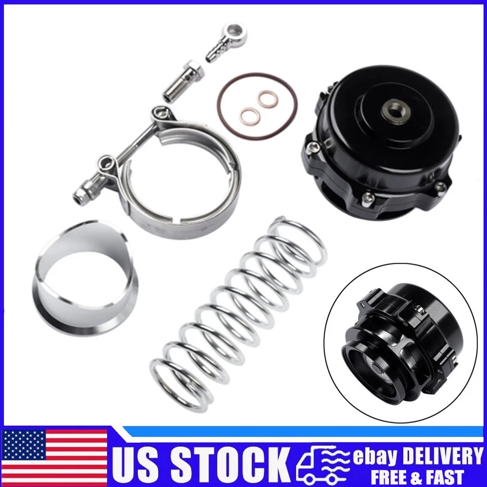 Black Universal 50mm BOV Blow Off Valve Q Typer With Tial Logo V-Band Flange Foto 2 de 4