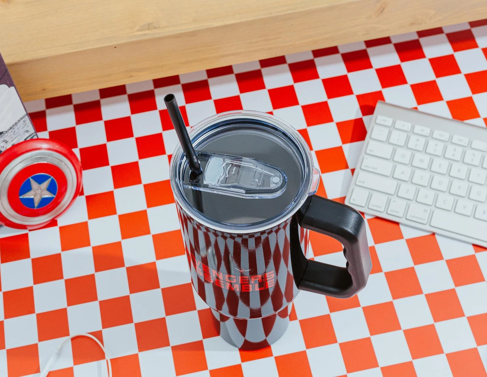 Marvel Comics The Avengers 40-Ounce Black Stainless Steel Tumbler With Handle