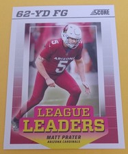 2024 Panini Score League Leader Matt Prater #LL-MPR Arizona Cardinals Football 