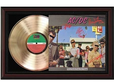 AC/DC Dirty Deeds Framed Cherry wood Reproduction Signature LP Record Display.