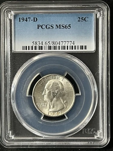 1947-D  25C Washington Quarter Dollar PCGS MS65  80477774