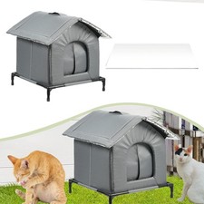 Outdoor Cat House Stray Cat Shelter Elevated Feet Warm Waterproof Weatherproof