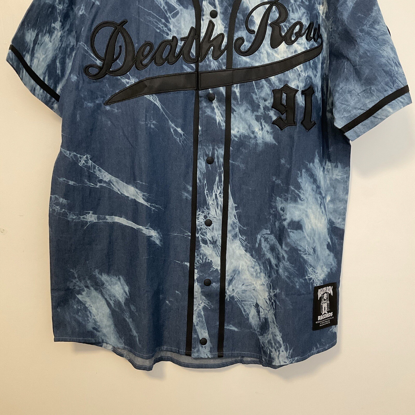 FILA DEATH ROW RECORDS X KING ICE MAGLIA DA BASEBALL TIE DYE NUOVA CON ETICHETTE TAGLIA S