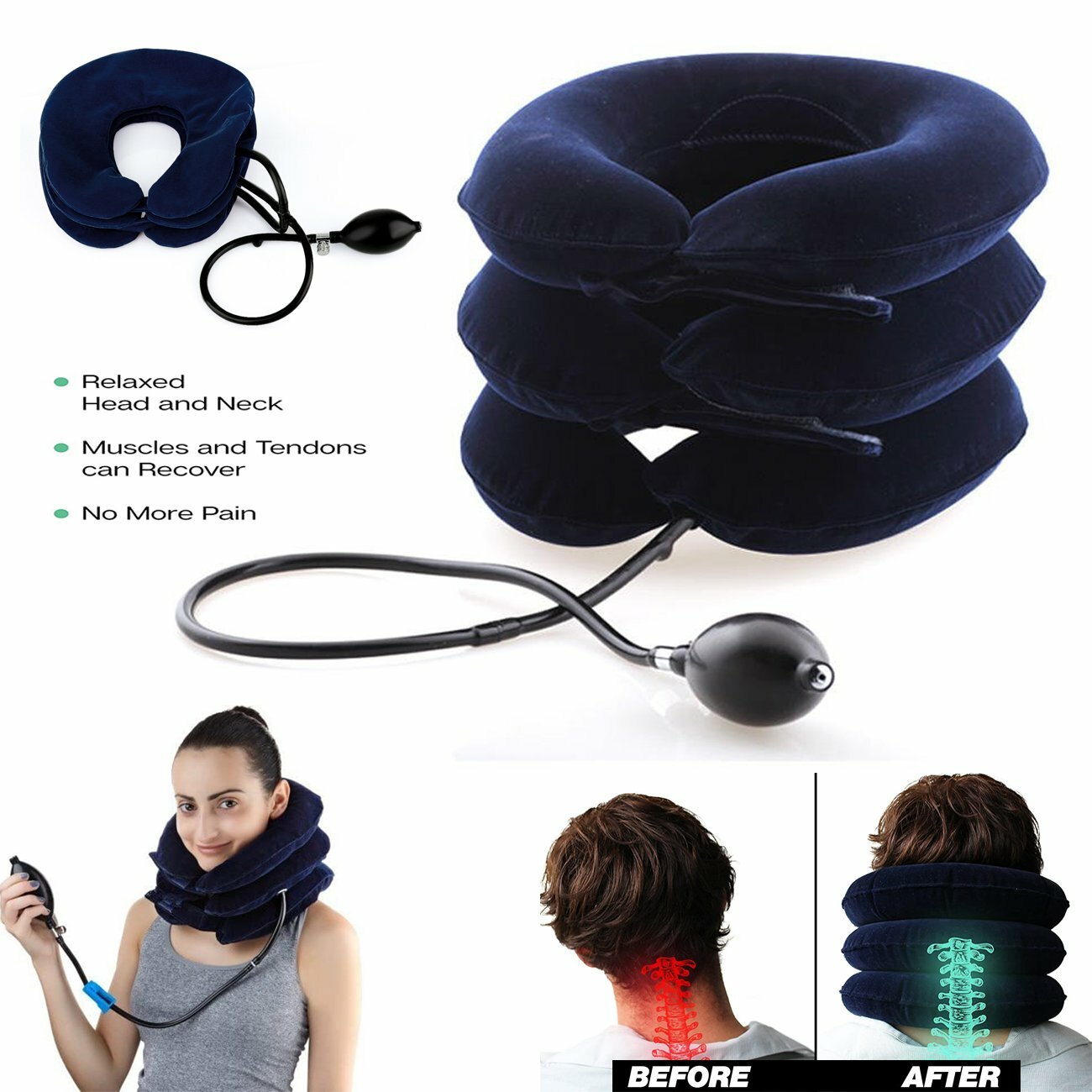 SJTJSPX Nackenbandage - Leichte Halsstütze Aus Schaumstoff Für Büro & Reisen