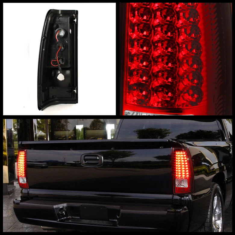 适用于 03-06 Silverado 04-06 GMC Sierra 卡车红色透明 LED 尾灯左 + 右 — 第 2/2 张图片