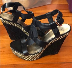 guess platform wedges