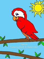 Nature Coloring Book  Watercolor