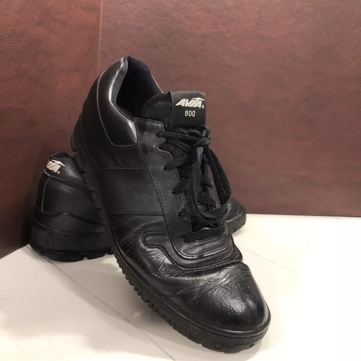 Vintage AVIA 800 Men's Black Leather Shoes 800MB Size 13