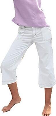 Caprihose Jeanscapri von Eddie Bauer - Weiß NEU