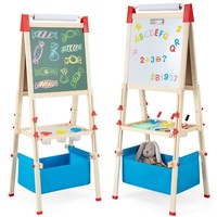 3 In 1 Kinderstaffelei Holz Kindertafel Standtafel Kreidetafel HöHenverstellbar