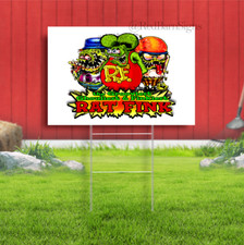 Rat Fink Characters - Rat Fink Indoor Outdoor Yard Sign with metal stakes