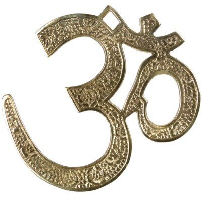 Massives Messing OM AUM Wandrelief Hindu Buddhist Geschenk Geschenk Religion