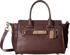 COACH Swagger Carryall 36488 OXBLOOD Pebble Leather Satchel NE
