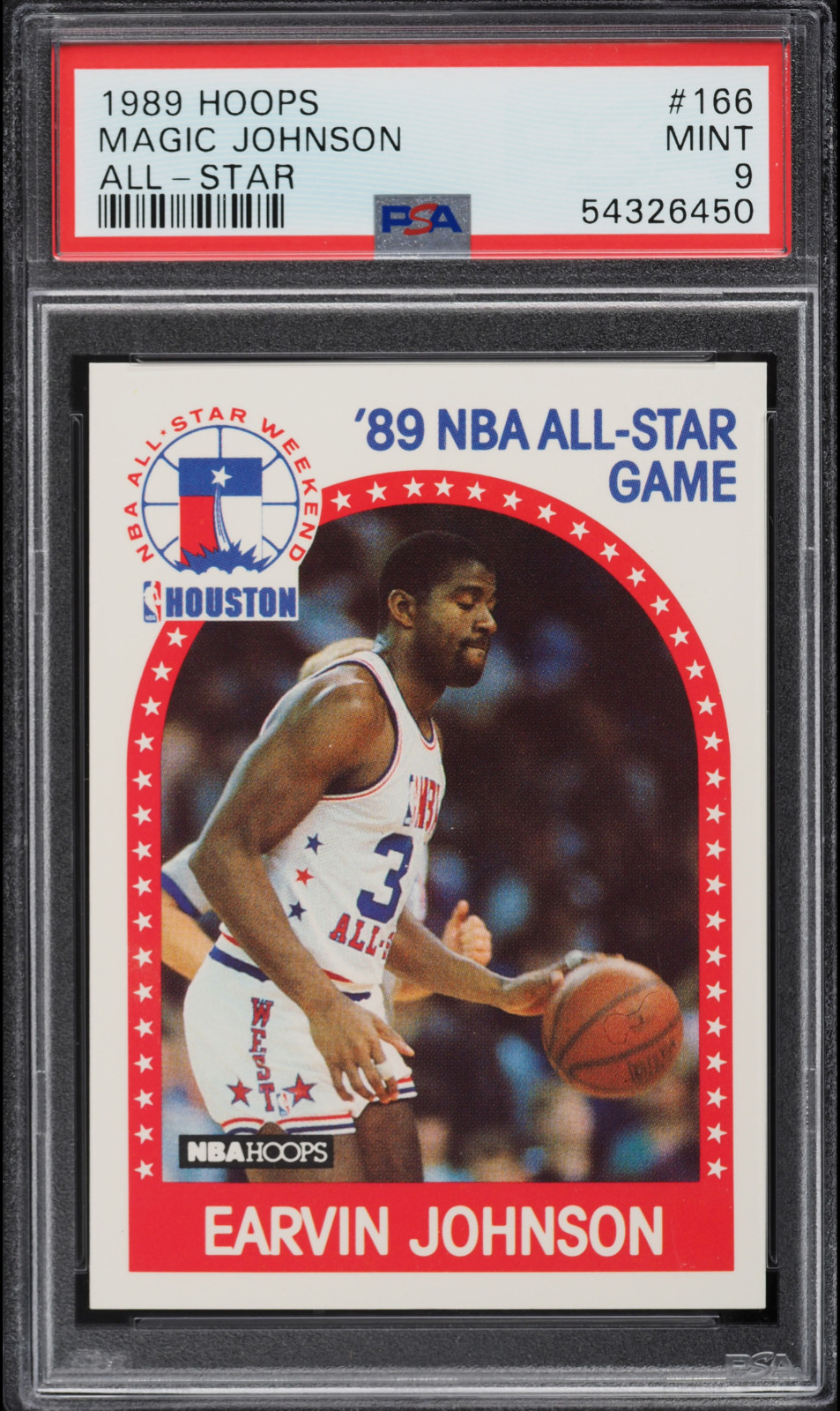 1989-90 NBA Hoops All-Star Game Magic Johnson All Star Card #166 PSA 9 Mint