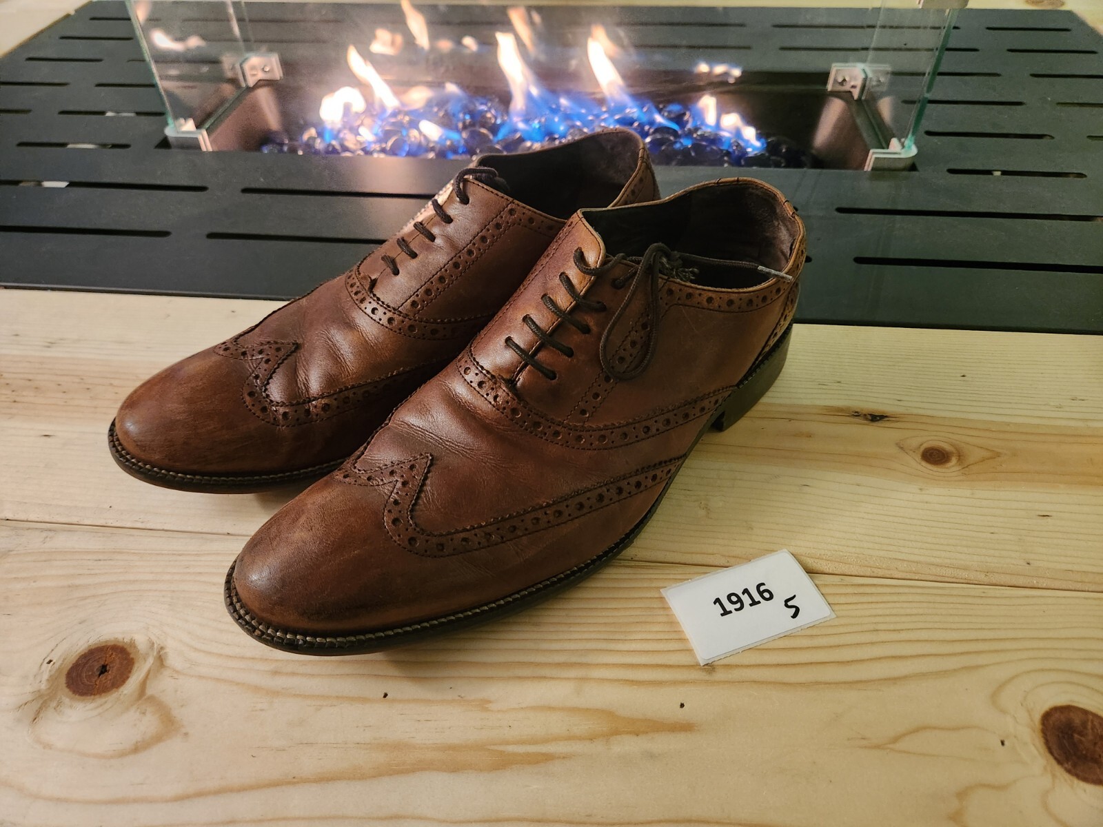 SAOLA Scarpe Oxford Cole Haan da uomo Williams Wingtip marroni in pelle con lacci taglia 9 5 M