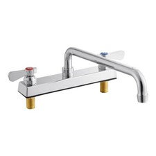 Commercial Kitchens Deck-Mounted Faucet with 8" Center and 14" Swing Spout
