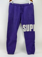 Supreme Mens Purple FW20 Rib Sweatpants Jogge...