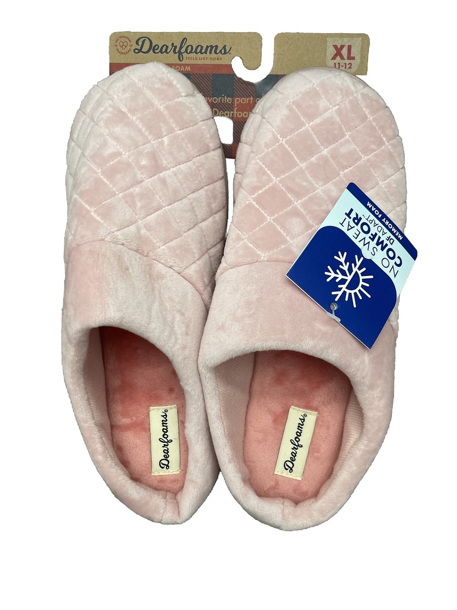 NWT Dearfoams Womens Memory Foam Slippers with No Sweat Comfort Assorted Sz  S-XL