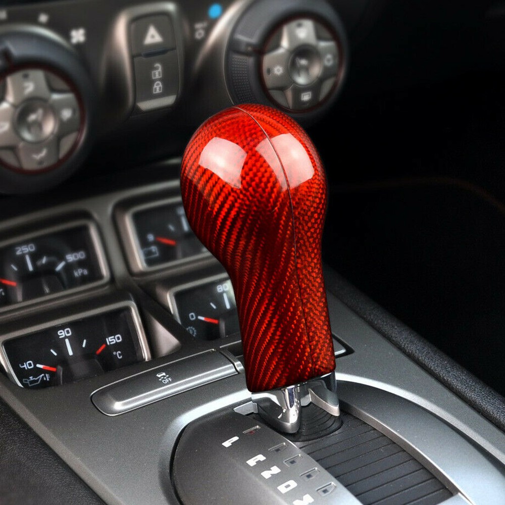 For Chevy Camaro Accessories Red Carbon Fiber Gear Shift Konb Panel Cover Trim!