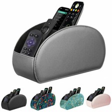 Vegan Leather Remote Control Holder TV Remote Desktop Organizer 5 Compartments