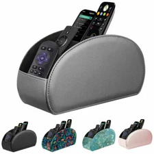 Vegan Leather Remote Control Holder TV Remote Desktop Organizer 5 Compartments