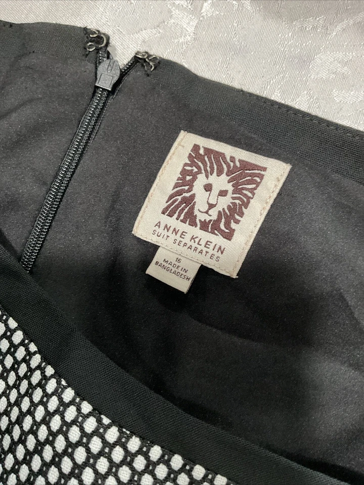 Vestido vaina para mujer Anne Klein color blanco negro sin mangas talla 16 Foto 3 de 4