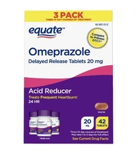 Equate Omeprazole 20mg Delayed Release. Pack Of Two. 6 Bottles Total.