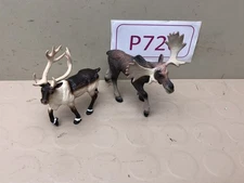 Lot of 2 Figures Bullyland Moose 2004 Safari Reindeer