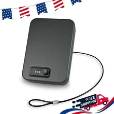Small Gun Safe Portable Gun Lock Box for Car with Resettable Combination Lock